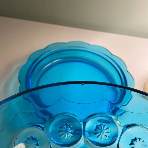 Vintage LE Smith Blue Moon and Stars Butter Dish - Picture 7 of 9